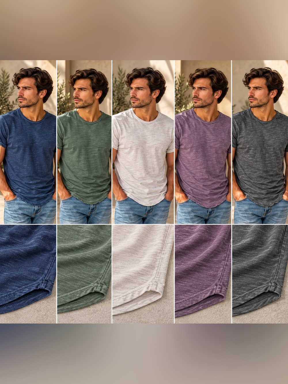 Express Garment Dyed Curved Hem Crewneck Tee Lot of 5 Men's Size S